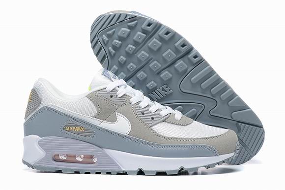 Cheap Nike Air Max 90 Grey Blue White Men's Shoes-88